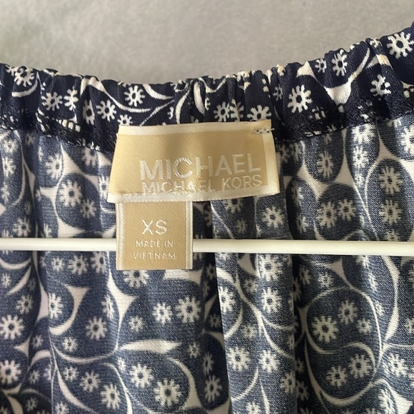 Michael Kors Women's Sleeveless Summer Dress XS Navy White Stretch Like New - Picture 3 of 5